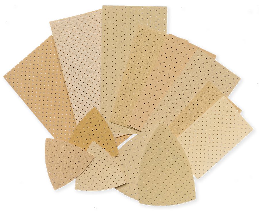 JÖST Superpad P gold Delta- und Streifen Schleifblätter 105x105x105 mm bis 93x178 mm – Körnung P40–P600 | Größen & Körnungen wählbar