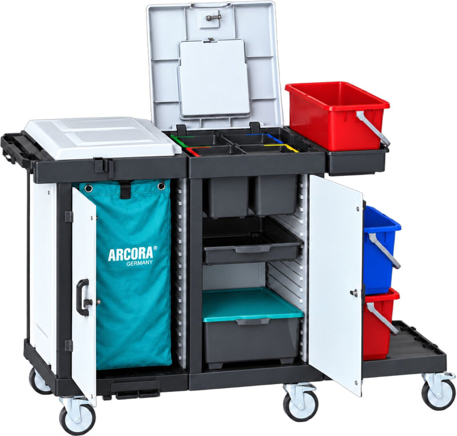 ARCORA BORA Medical 750 X-Line mit Boxensystem Hygienewagen 1415 x 600 x 1115 mm