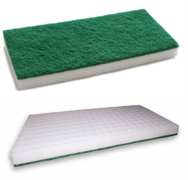 ARCORA Melamin Handpad dick Weiß mit grünem Pad-Rücken 250 x 115 x 25 mm, 10 Stück