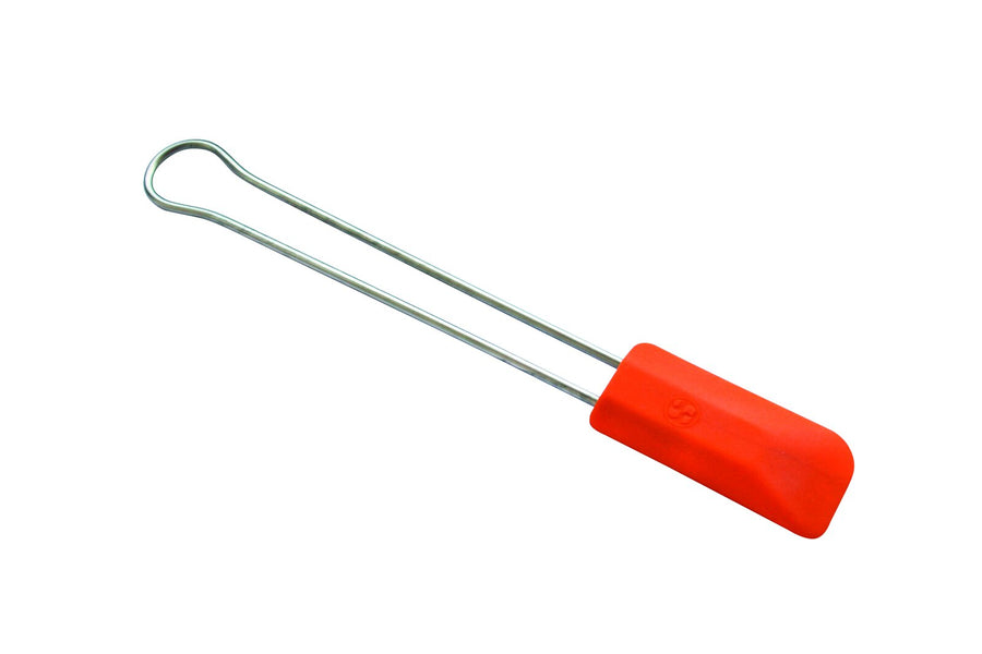 Schneider silicone bowl scraper small orange, 210 mm long, with stainless steel handle