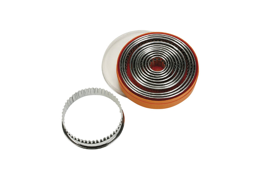 Schneider round cutter set, fluted, 9 pcs., stainless steel, material thickness: 0.4