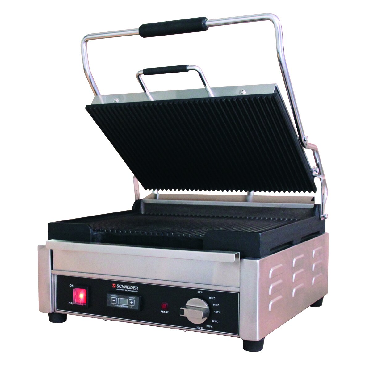 Schneider Kontaktgrill groß - gewellt / gewellt, Grillfläche: 29 x 38 cm