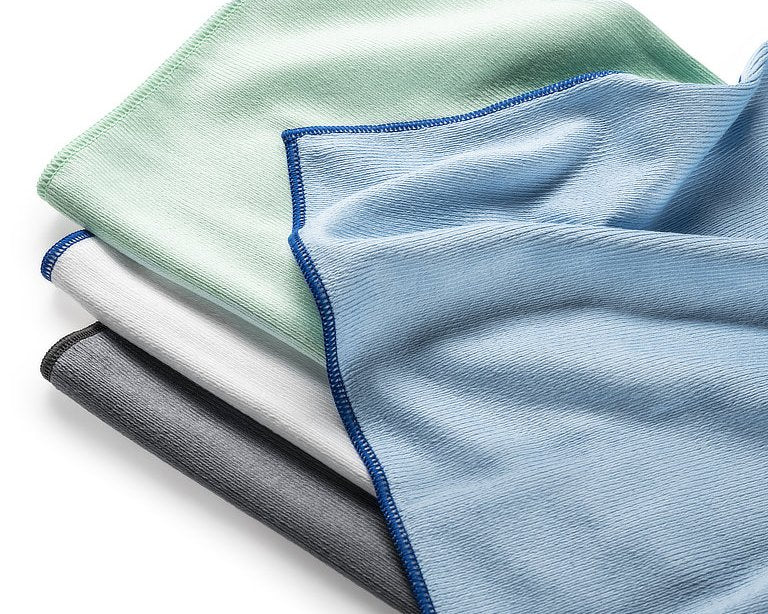 Mega Clean Mikrofaser Polier- & Geschirrtuch grau, 50 x 70 cm – Profi Gläsertuch Gastro