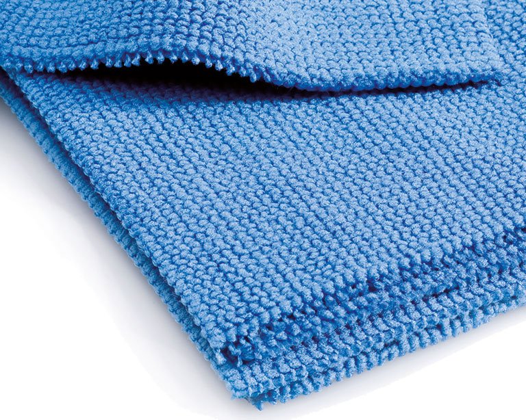 Mega Clean Професионална микрофибърна кърпа за поддръжка, без кант, синя, 40 x 40 см – Професионална кърпа за полиране на автомобилни лакове
