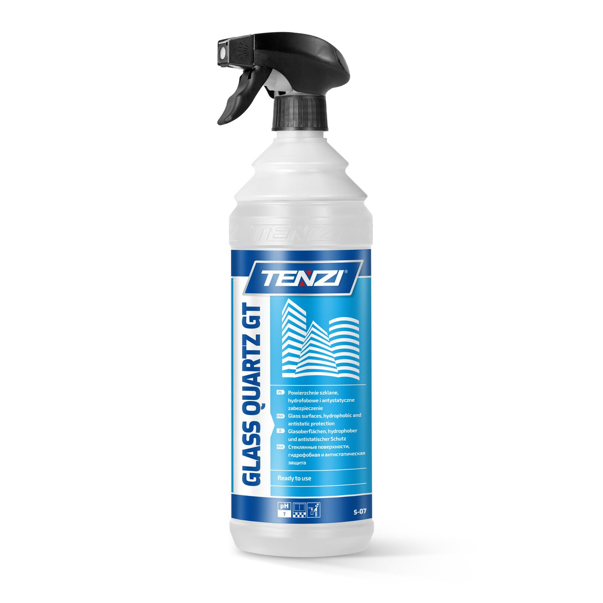 Tenzi Glass Quartz GT Glasreiniger mit Hydrophob-Effekt 1 L – Sprühflasche
