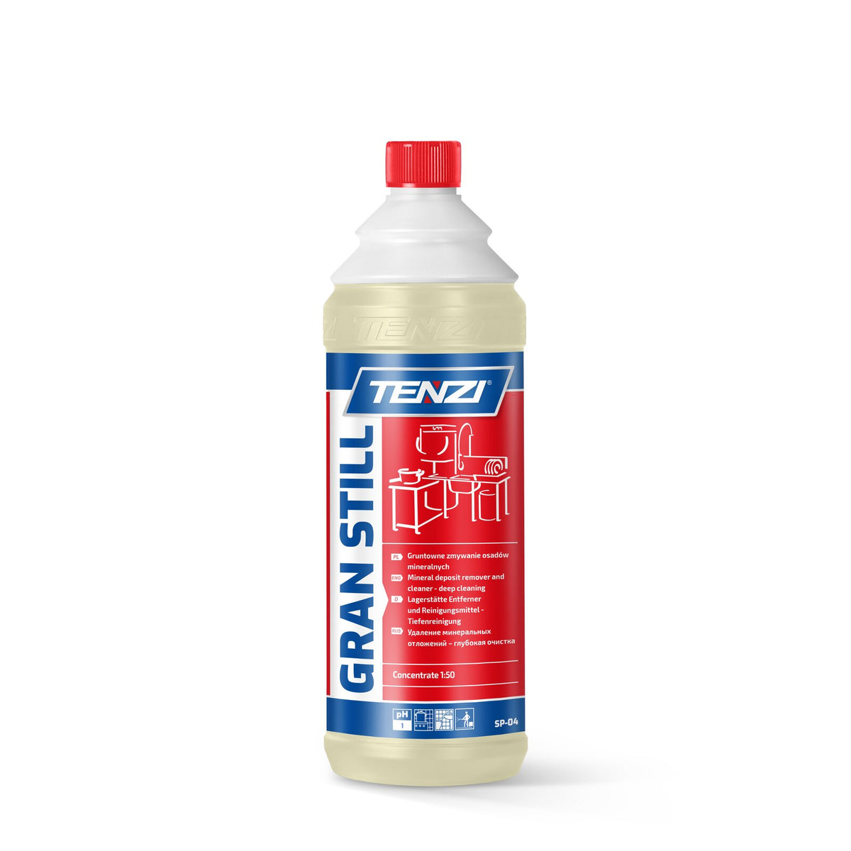Tenzi Gran Still Edelstahlreiniger Konzentrat 1 L – Flasche