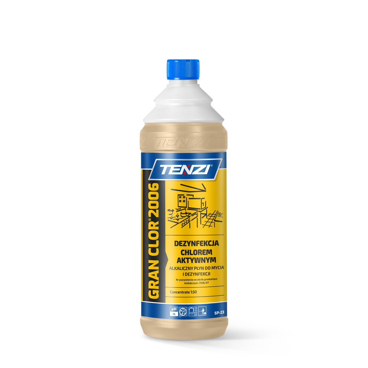 Tenzi GranClor 2006 Chlor-Desinfektionsreiniger Konzentrat 1 L – Flasche