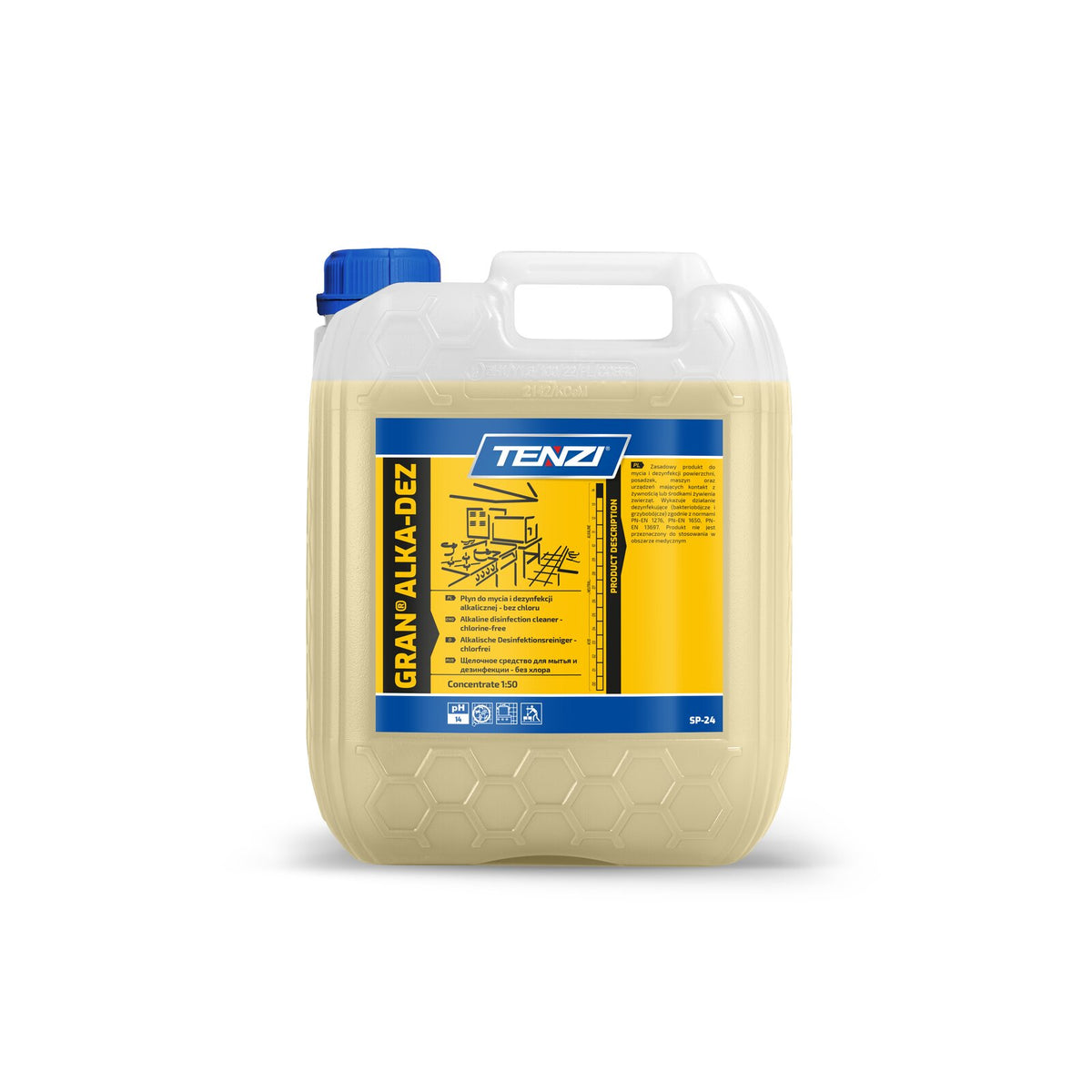 Tenzi Gran Alka Dez Chlorfreier Desinfektionsreiniger Konzentrat 5 L – Kanister
