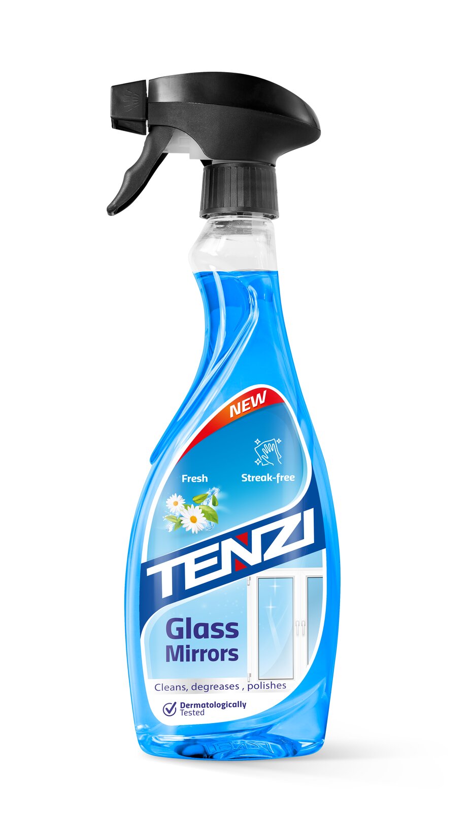 Tenzi Home Pro Glas & Spiegel Glasreiniger 0,5 L – Sprühflasche