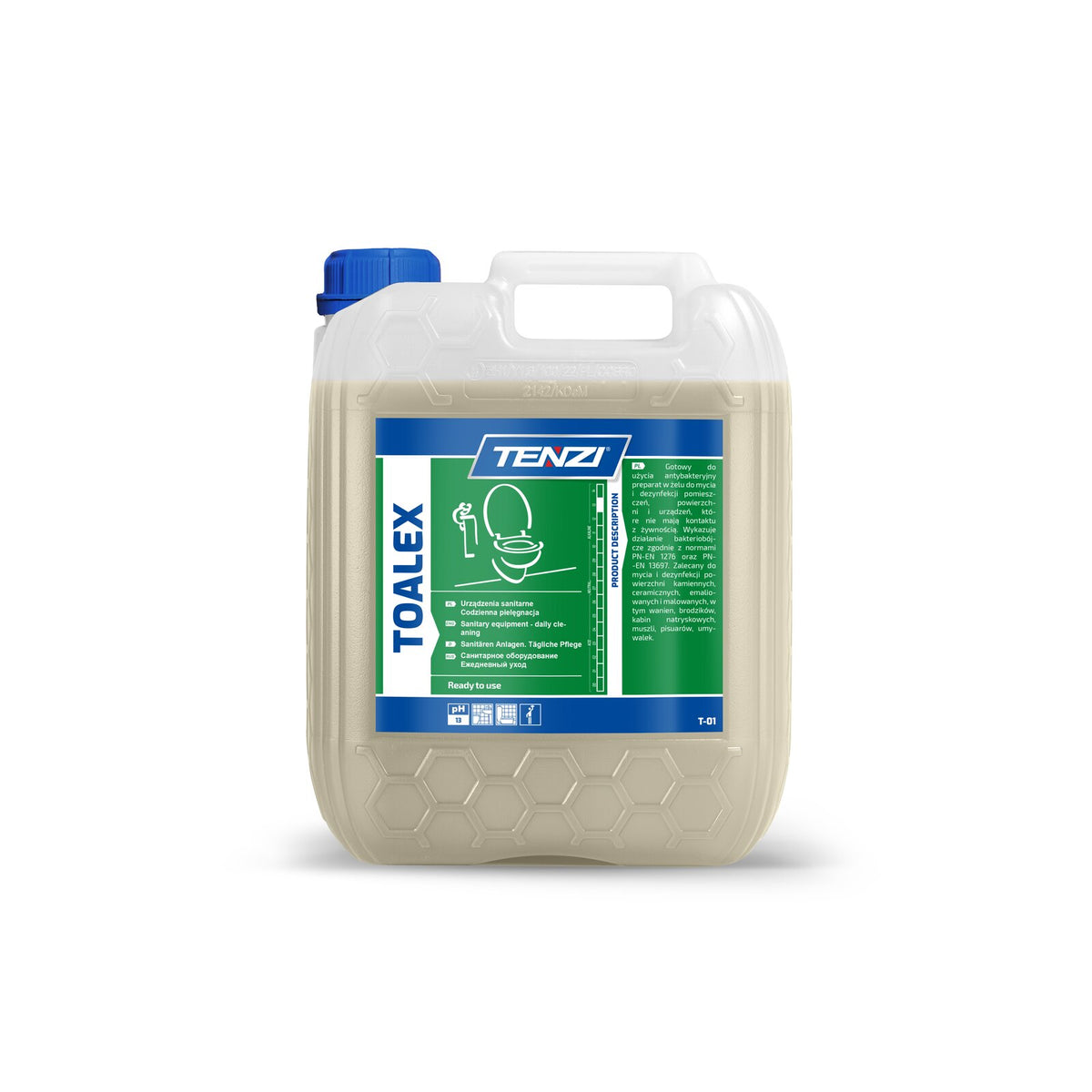 Tenzi Toalex WC-Reiniger Gel mit Aktivchlor 5 L – Kanister