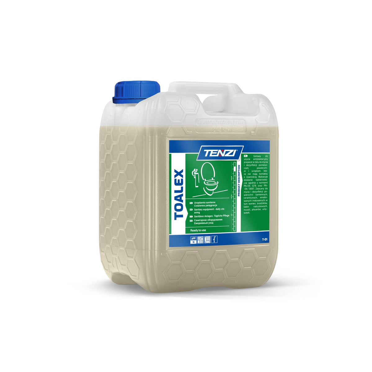 Tenzi Toalex WC-Reiniger Gel mit Aktivchlor 5 L – Kanister