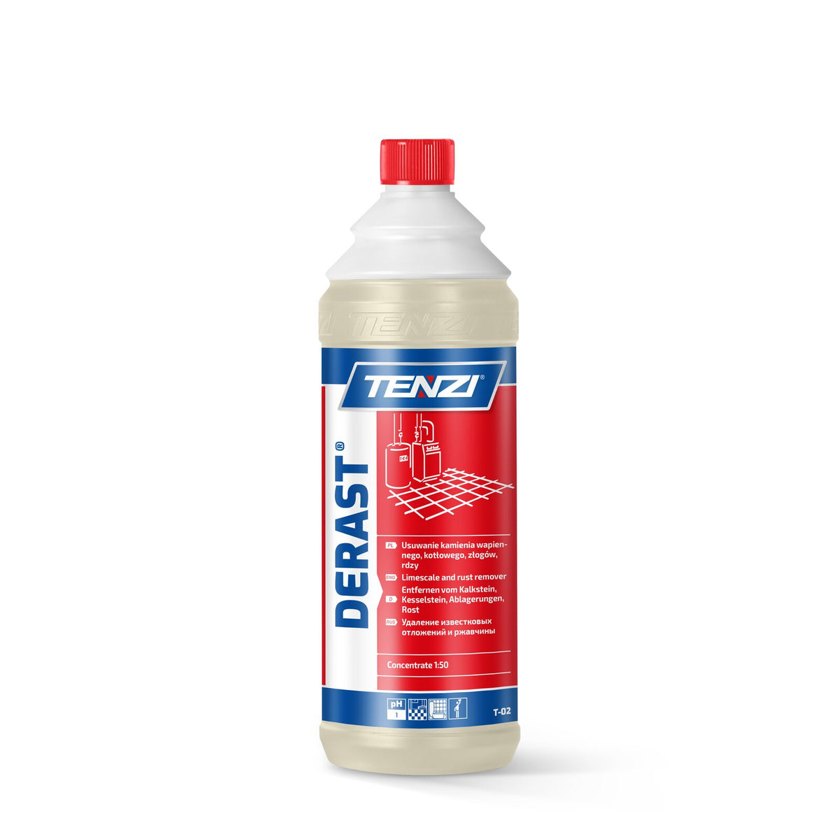 Tenzi Derast Rost- und Kalkentferner Konzentrat 1 L – Flasche mit Schraubverschluss