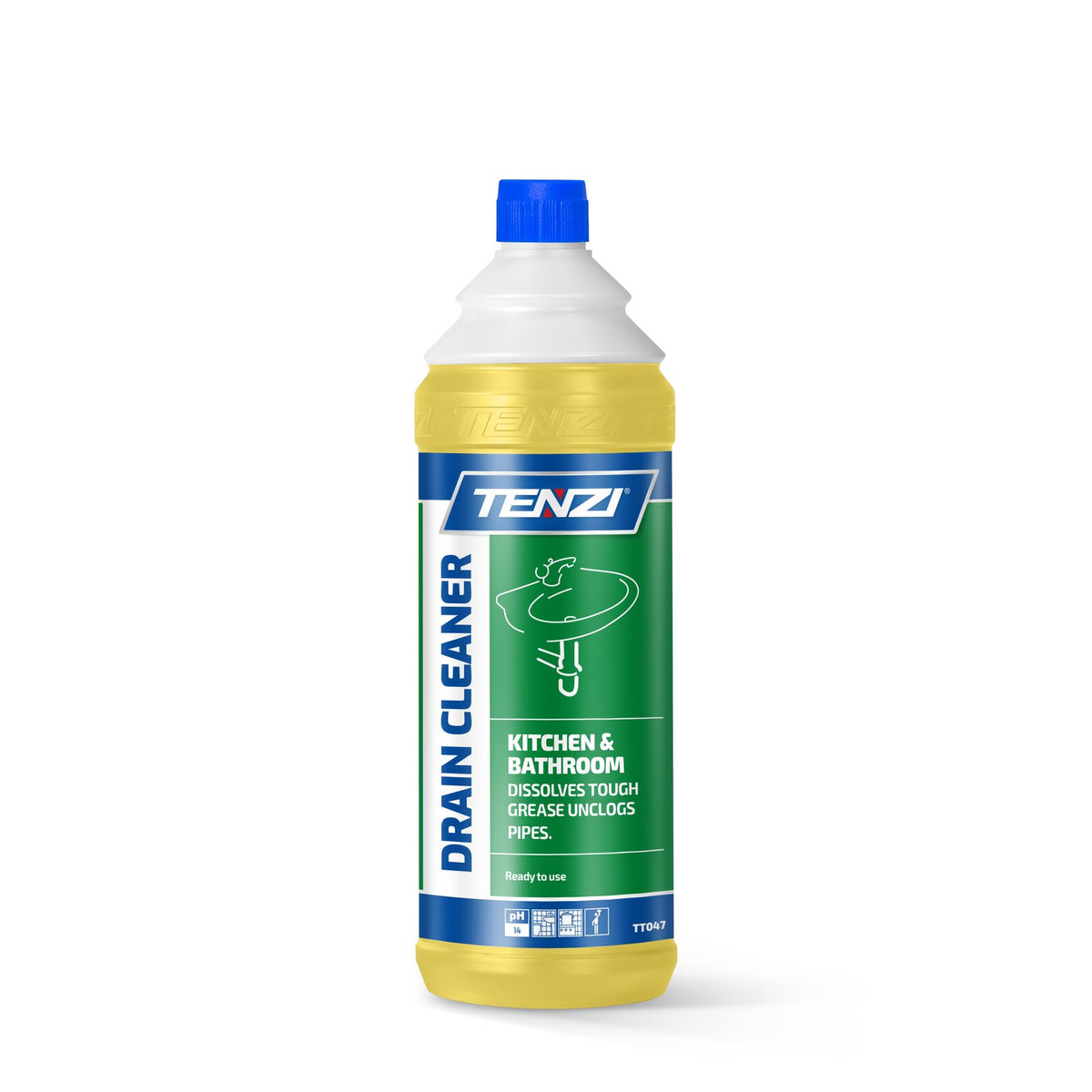 Tenzi Rohrreiniger GT Abflussreiniger Gel gebrauchsfertig 1 L – Flasche mit Schraubverschluss