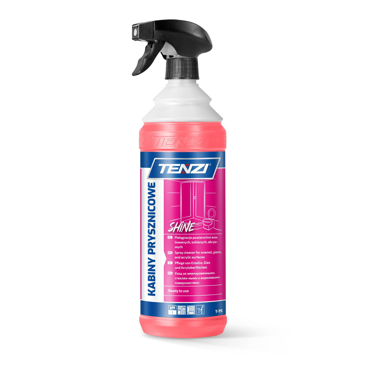 Tenzi Shower Cabin Shine Duschkabinenreiniger gebrauchsfertig 1 L – Flasche mit Sprühkopf