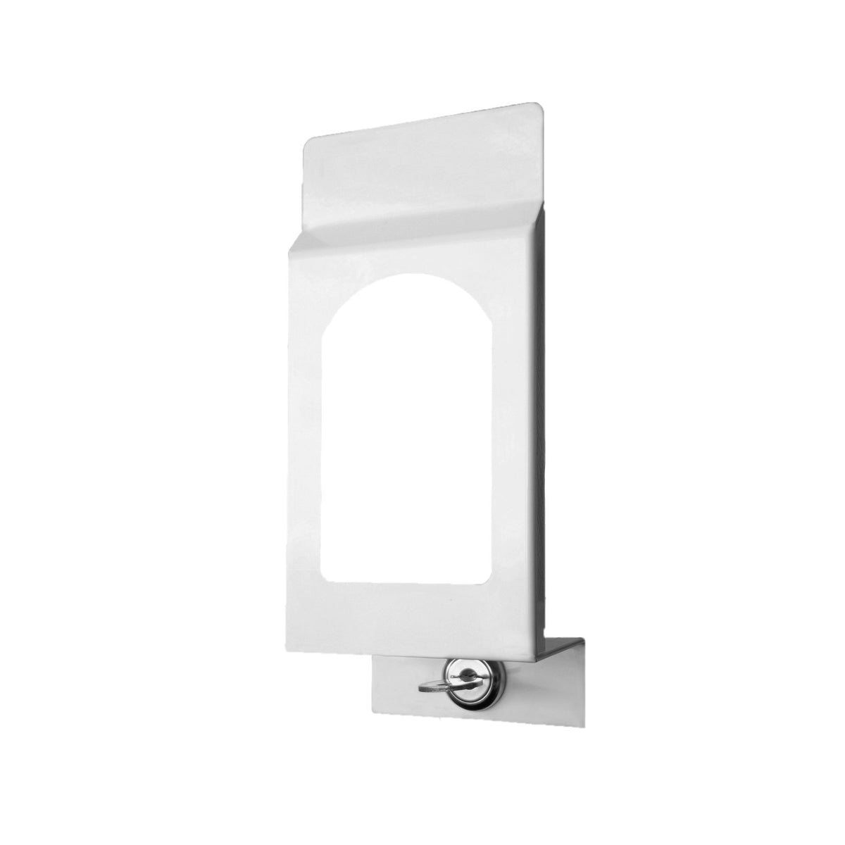 Temdex Frontblende gewölbt mit Sichtfenster 500 ml Aluminium, weiß (RAL 9016), H 19,7 x B 7,8 x T 7,8 cm – 1 Stück