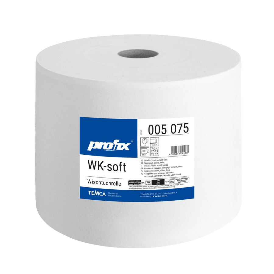 Profix WK-Soft кърпи за почистване на ролка, 1-пластови, Airlaid, ярко бели, 29 x 38 см, 700 листа – 1 ролка