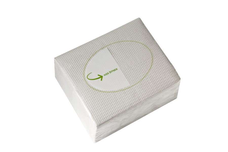 Temdex Pflegetücher 3-lagig Recycling-Tissue natur, 32 x 33 cm – Karton mit 1.000 Tüchern (20 x 50)