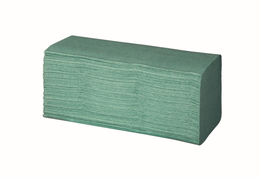 Racon Easy Falthandtücher 1-lagig Recycling-Krepp grün, 25 x 23 cm – Karton mit 5.000 Tüchern (20 x 250)