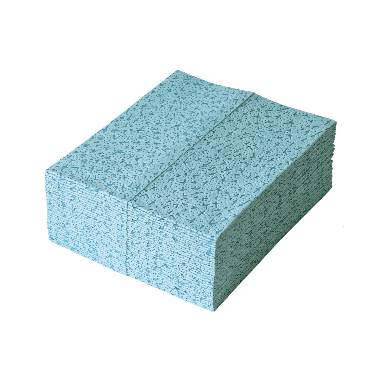 Profix Poly-Wipe Wischtücher 32 x 36 cm, 1-lagig, Meltblown, türkisblau, Z-Falz – Karton mit 420 Tüchern (12 Packs à 35)