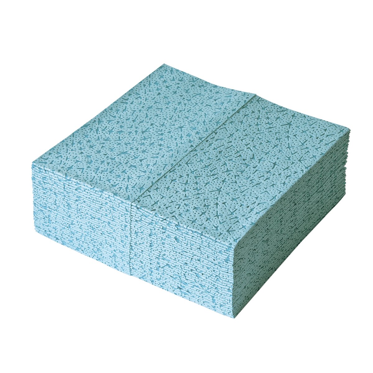 Profix Poly-Wipe Wischtücher 40 x 36 cm, 1-lagig, Meltblown, türkisblau, Z-Falz – Karton mit 420 Tüchern (12 Packs à 35)