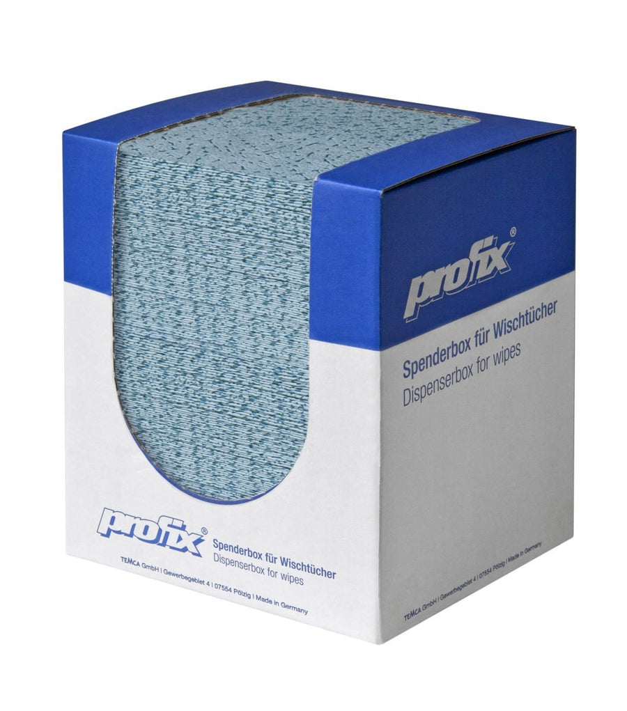 Profix Poly-Wipe почистващи кърпи в кутия 32 x 36 см, 1-пластови, мелтблаун, тюркоазеносини, Z-образно сгъване – кашон с 400 кърпи