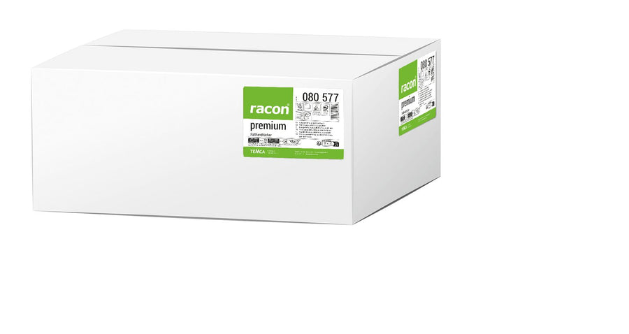 Racon Premium Falthandtücher 3-lagig, Zellstoff-Tissue, hochweiß, 21,6 x 42 cm – Karton mit 2.000 Tüchern (20 x 100)