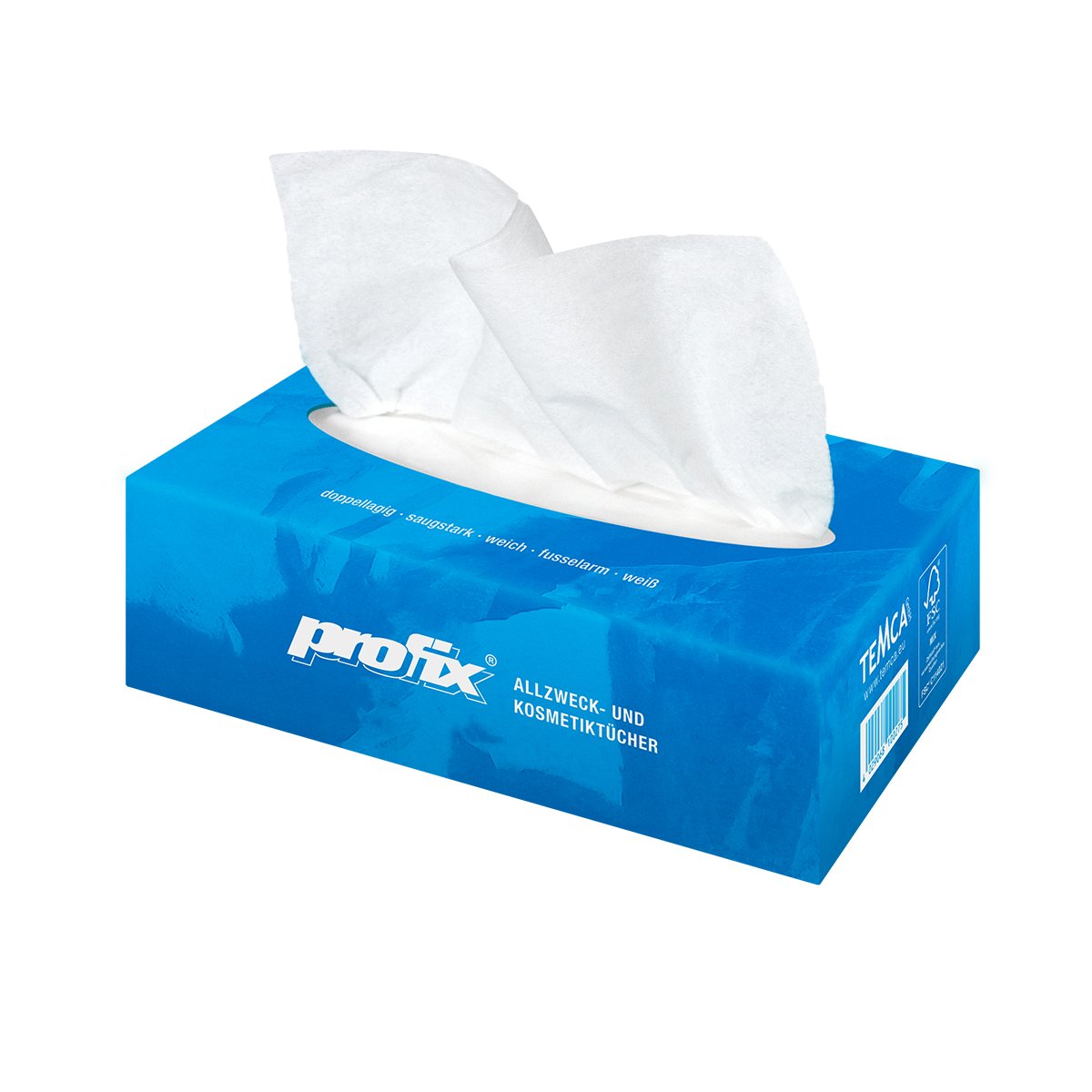 Profix 150 Allzweck-/Labortücher 2-lagig, Zellstoff-Tissue, hochweiß, 20,7 x 20 cm – Karton mit 32 Boxen à 150 Tüchern