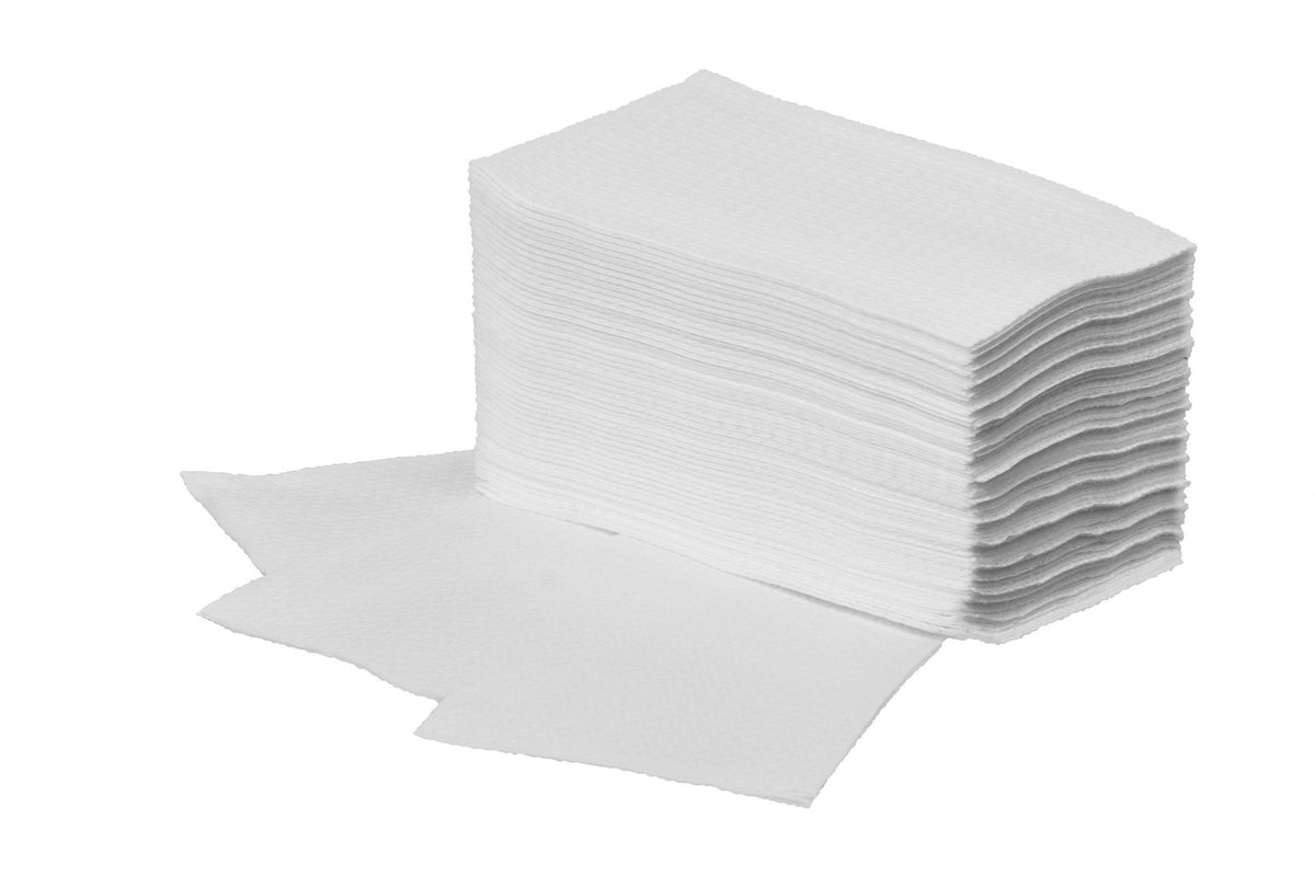 Racon Premium Air Wischtücher 24 x 40 cm, 1-lagig, Airlaid, hochweiß, 1/4-Falz – Karton mit 600 Tüchern (12 Packs à 50)