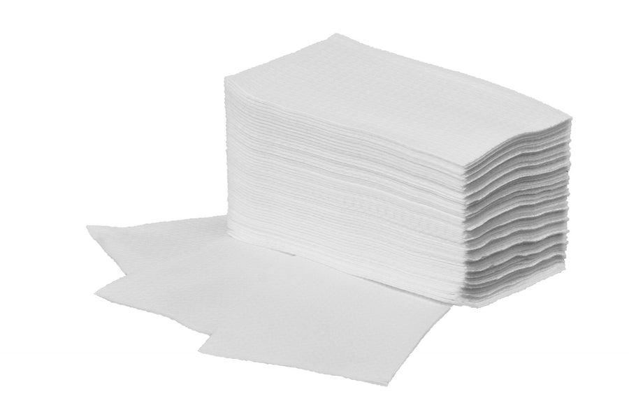 Racon Premium Air Wischtücher 24 x 40 cm, 1-lagig, Airlaid, hochweiß, 1/4-Falz – Karton mit 600 Tüchern (12 Packs à 50)