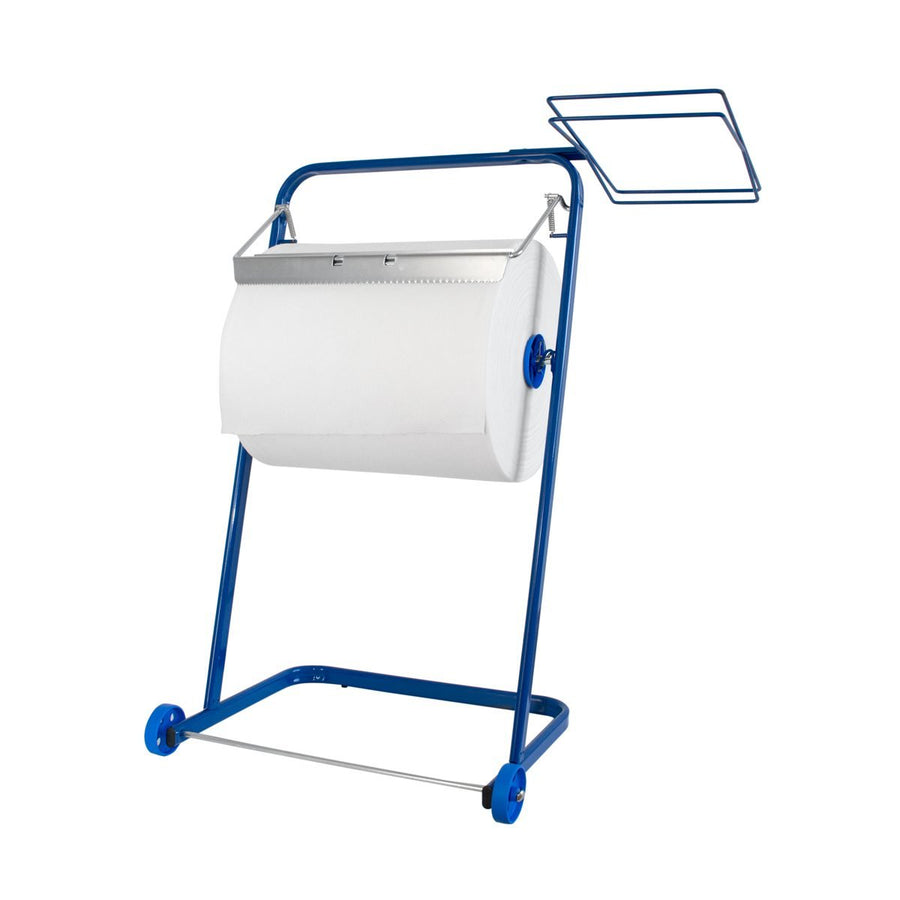 Profix Bodenständer mit Abfallsackhalterung für Wischtuchrollen bis Ø 50 cm, Metall blau lackiert – 1 Stück