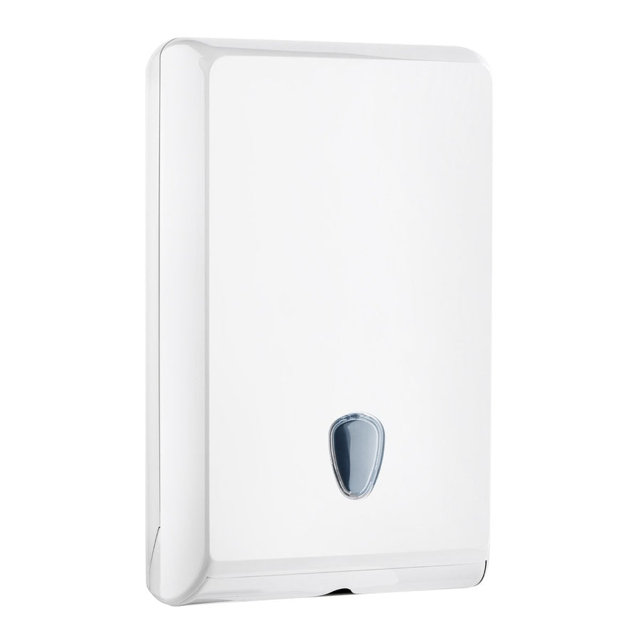 Racon designo L slim Falthandtuchspender, weiß, Interfold, 500 Blatt – 1 Stück