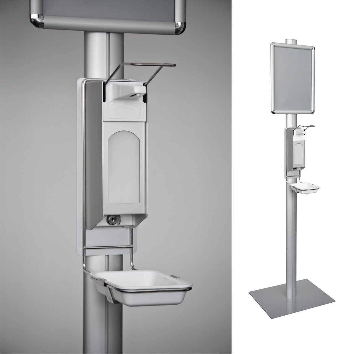 Temdex Mobile Desinfektionssäule 1.000 ml, Edelstahlpumpe, langer Armhebel – 1 Stück