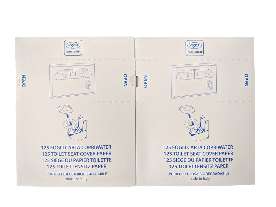 Racon Toilettensitzauflagen, gefaltet, 17,7 x 25 cm – Karton mit 2.500 Stück (20 x 125)