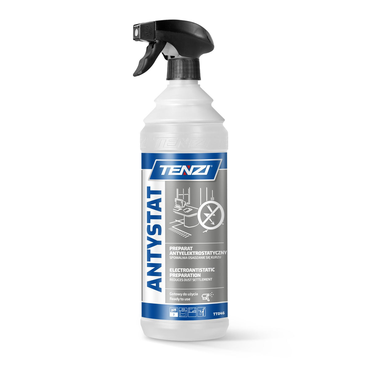 Tenzi Antystat GT Antistatik-Spray gebrauchsfertig 1 L – Flasche mit Sprühkopf