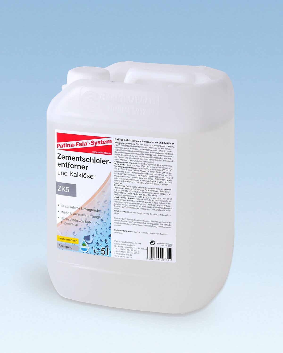 Patina-Fala® Cement Film Remover and Limescale Dissolver 5L